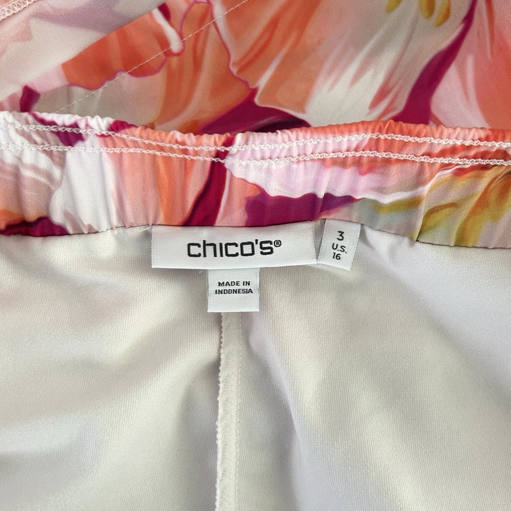 Chico's Zenergy Size 3 Women's XL Multicolor UPF 50+ Floral Pull-On Skirt Skort - Picture 9 of 10